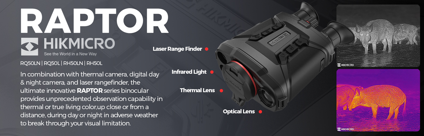 Prismáticos digitales de visión nocturna y térmica Serie HIKMICRO RAPTOR, HIKMICRO